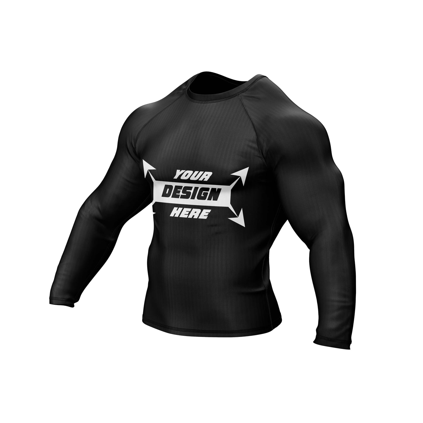 Customize Rash Guard Black Long Sleeve