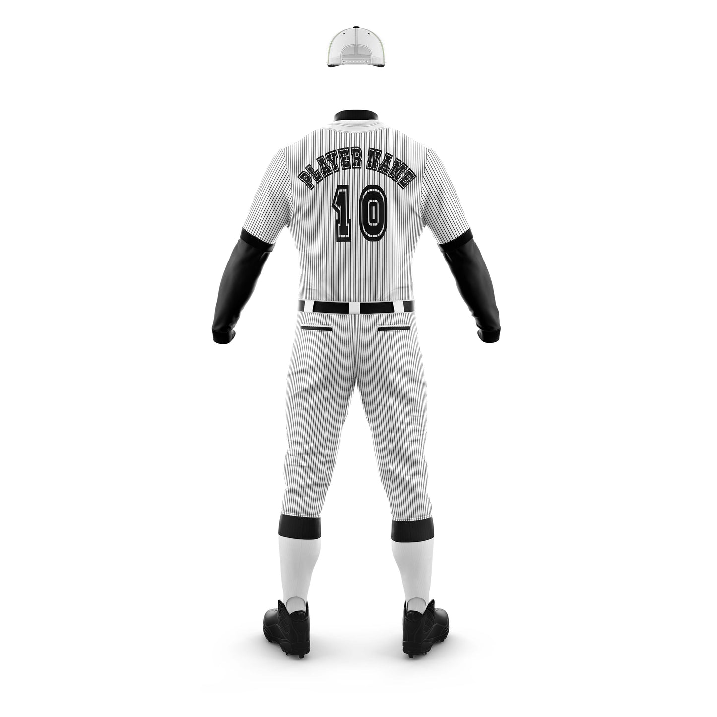 Vigor Vibe Baseball Uniforms White With Black Stripes | Personalized designs for your Team (Baseball-003)