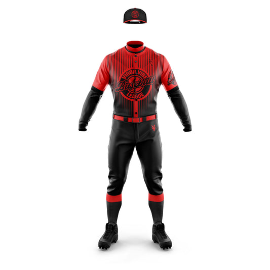 Vigor Vibe Baseball Uniforms Red & Black Design