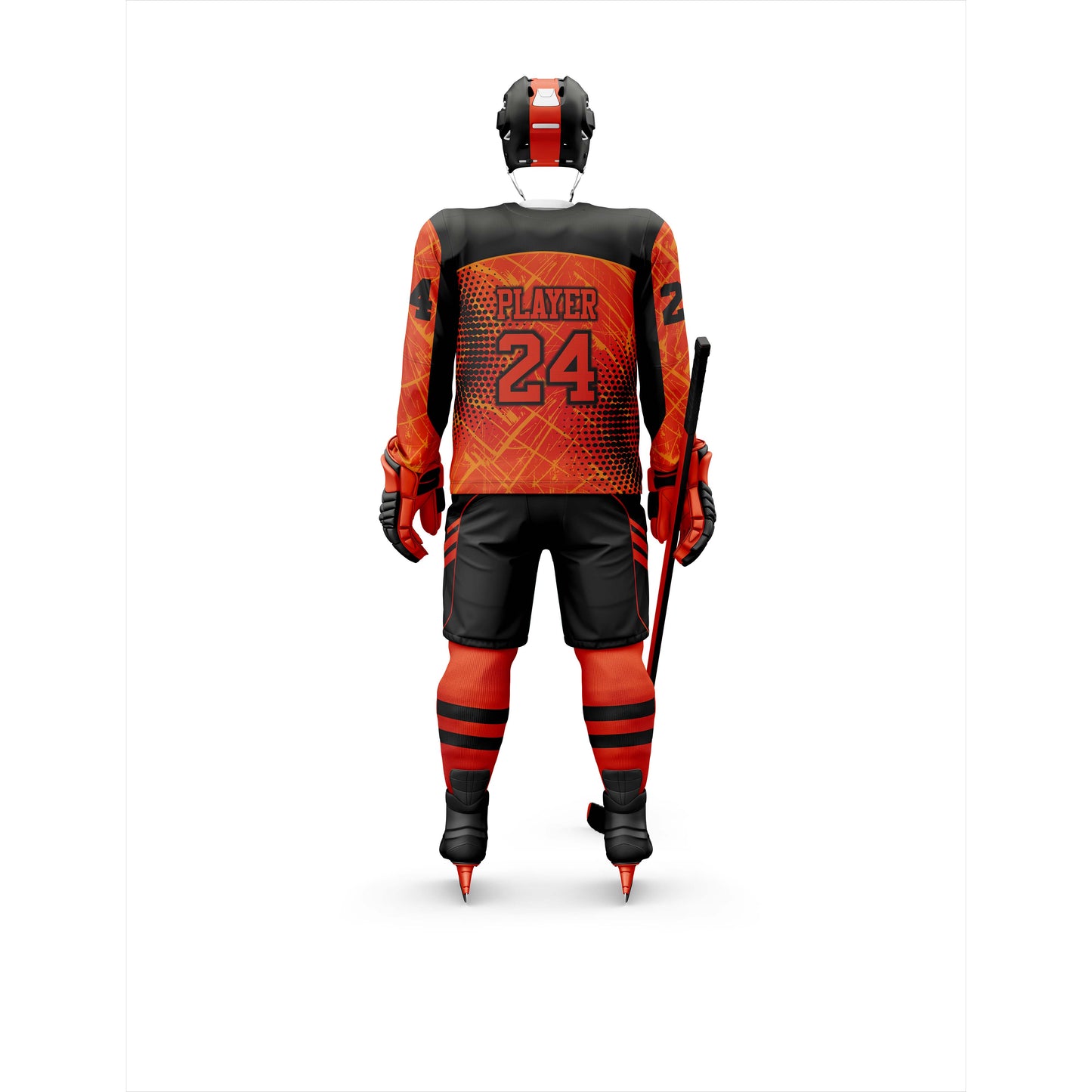 Vigor Vibe Ice Hockey Uniform Black & Orange Color| Personalized designs your Team (Ice Hockey-002)