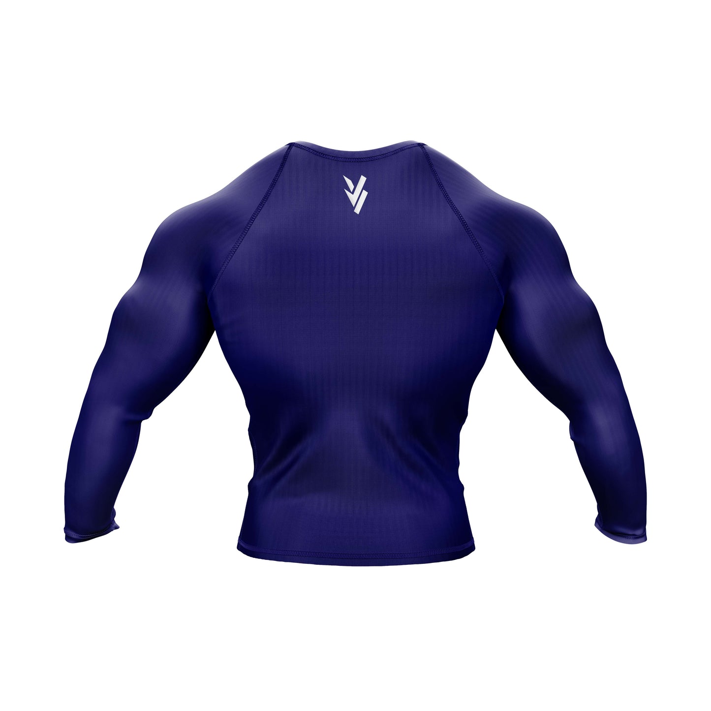 Back view of Australia Jiu Jitsu flag grappling rash guard in navy, showcasing long sleeves and premium design.