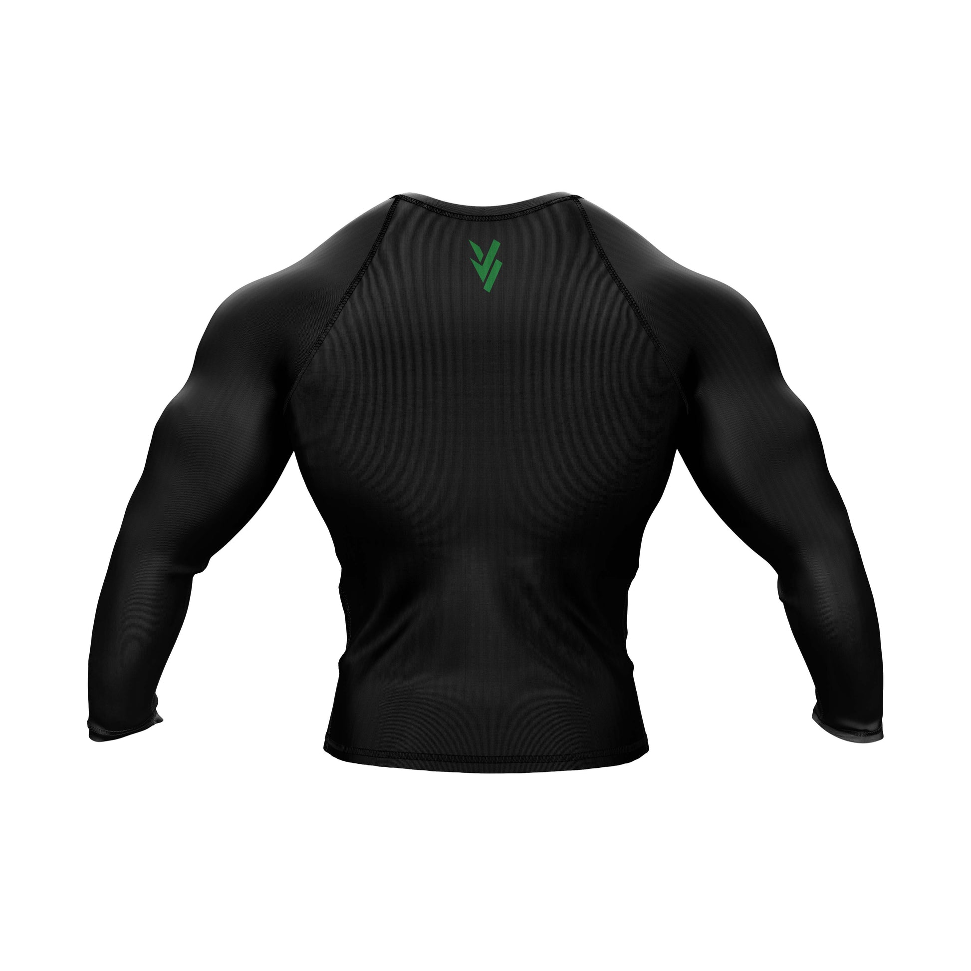 Emirates Jiu Jitsu black grappling rash guard with long sleeves and premium fit for optimal performance.