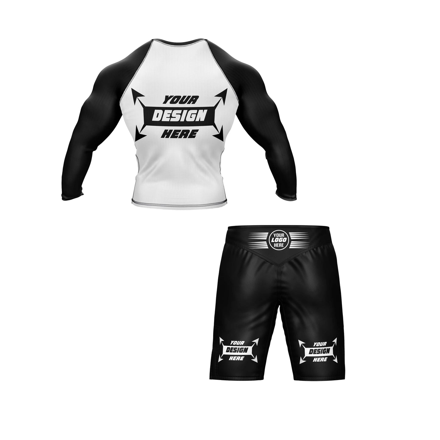 Customize Rash Guard Full Sleeve & MMA Short For Men | Martial Art, Water Sports, Gym, Cycling