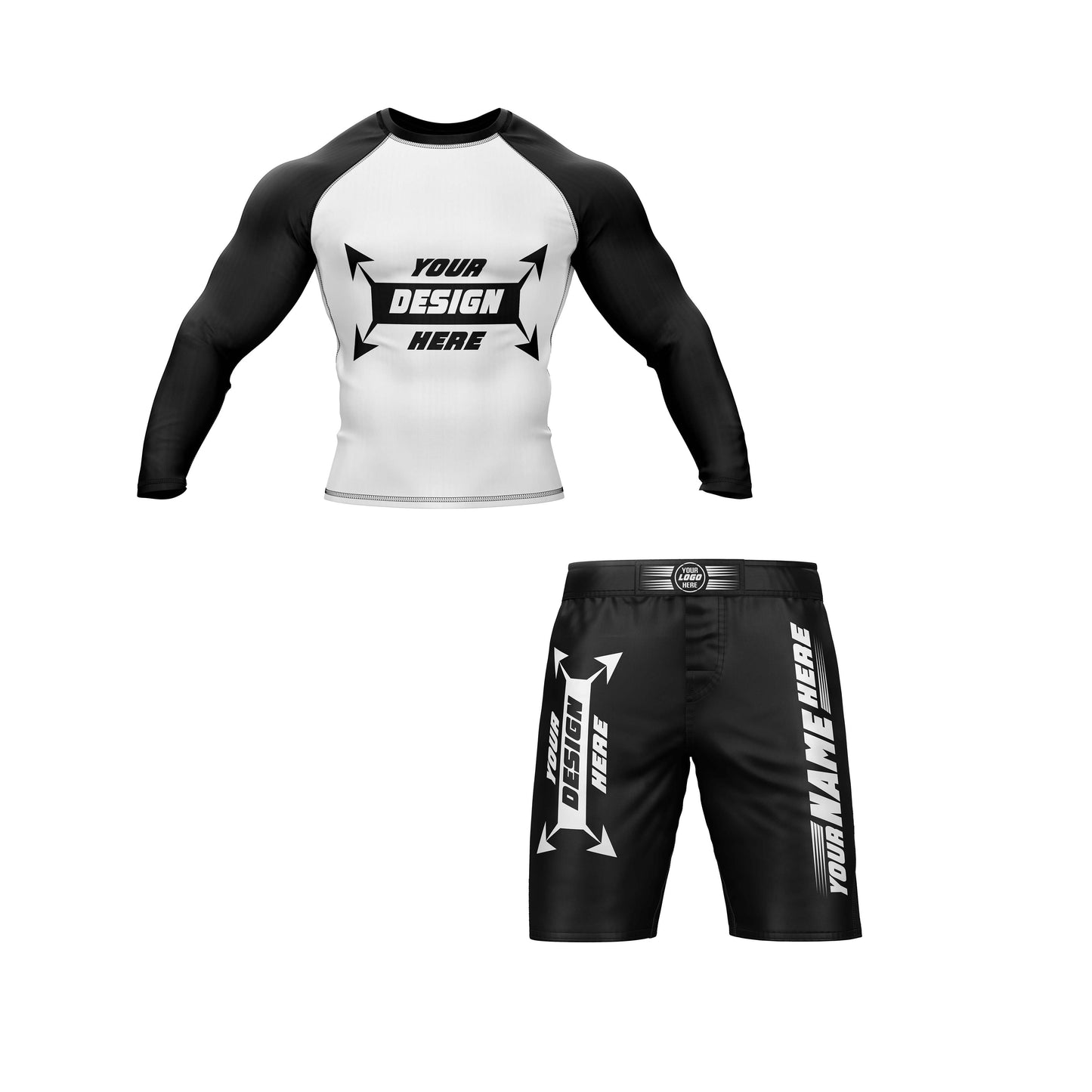 Customize Rash Guard Full Sleeve & MMA Short For Men | Martial Art, Water Sports, Gym, Cycling