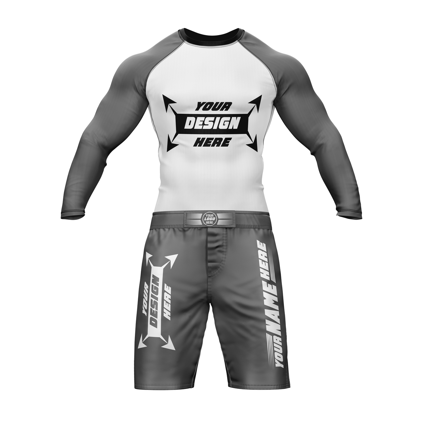 Customize Rash Guard Full Sleeve & MMA Short For Men | Martial Art, Water Sports, Gym, Cycling