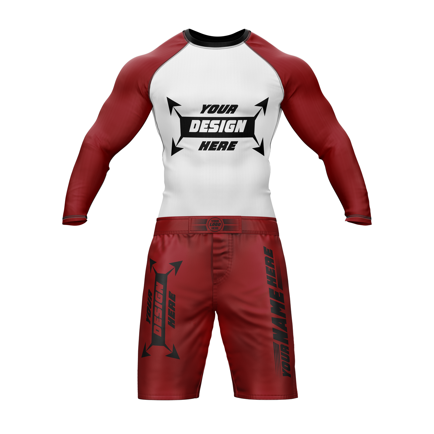 Customize Rash Guard Full Sleeve & MMA Short For Men | Martial Art, Water Sports, Gym, Cycling