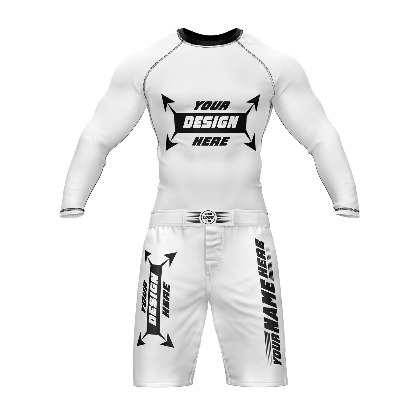 Customize Rash Guard Full Sleeve & MMA Short For Men | Martial Art, Water Sports, Gym, Cycling