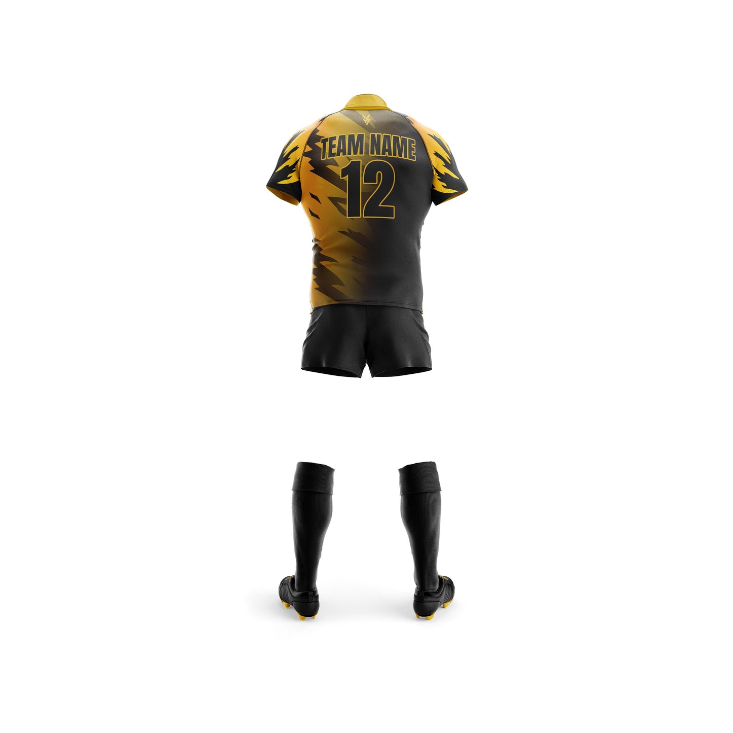Vigor Vibe Rugby Team Uniform Golden & Black Lion Design Customize