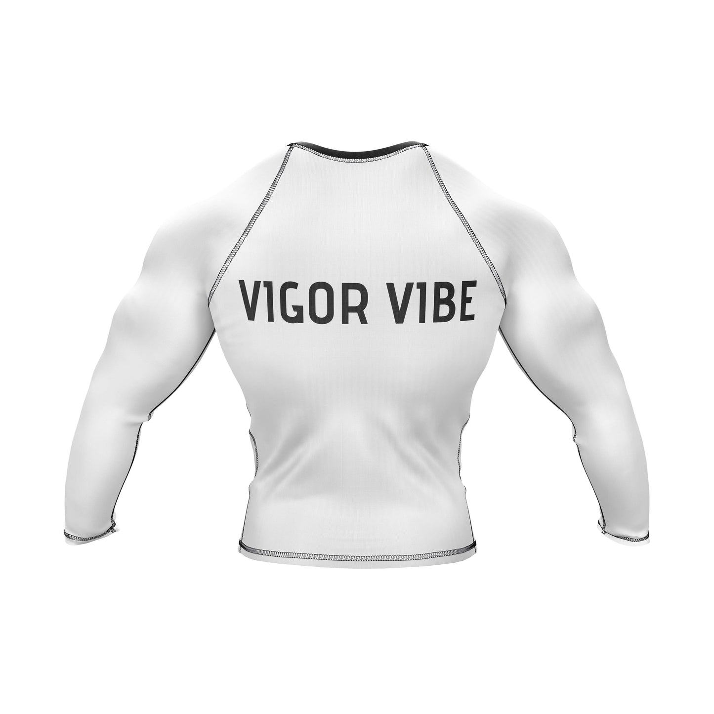 Vigor Vibe Rash Guard BJJ White Full Sleeve For Men Running, Grappling & Yoga
