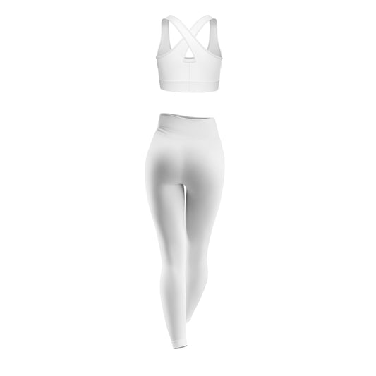 Vigor Vibe Sports Bra White & Legging Set White