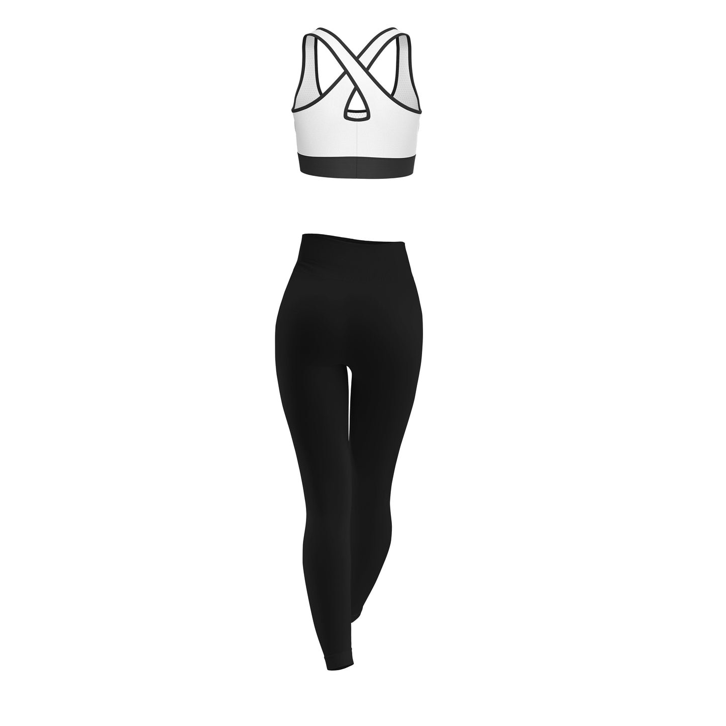 Vigor Vibe Sports Legging & Bra Set White & Black