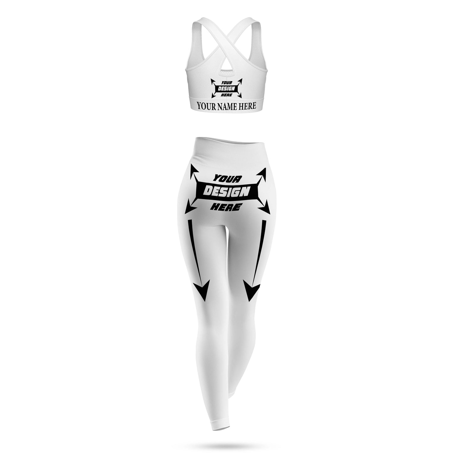 Customize Vigor Vibe Sports Legging & Bra Set White
