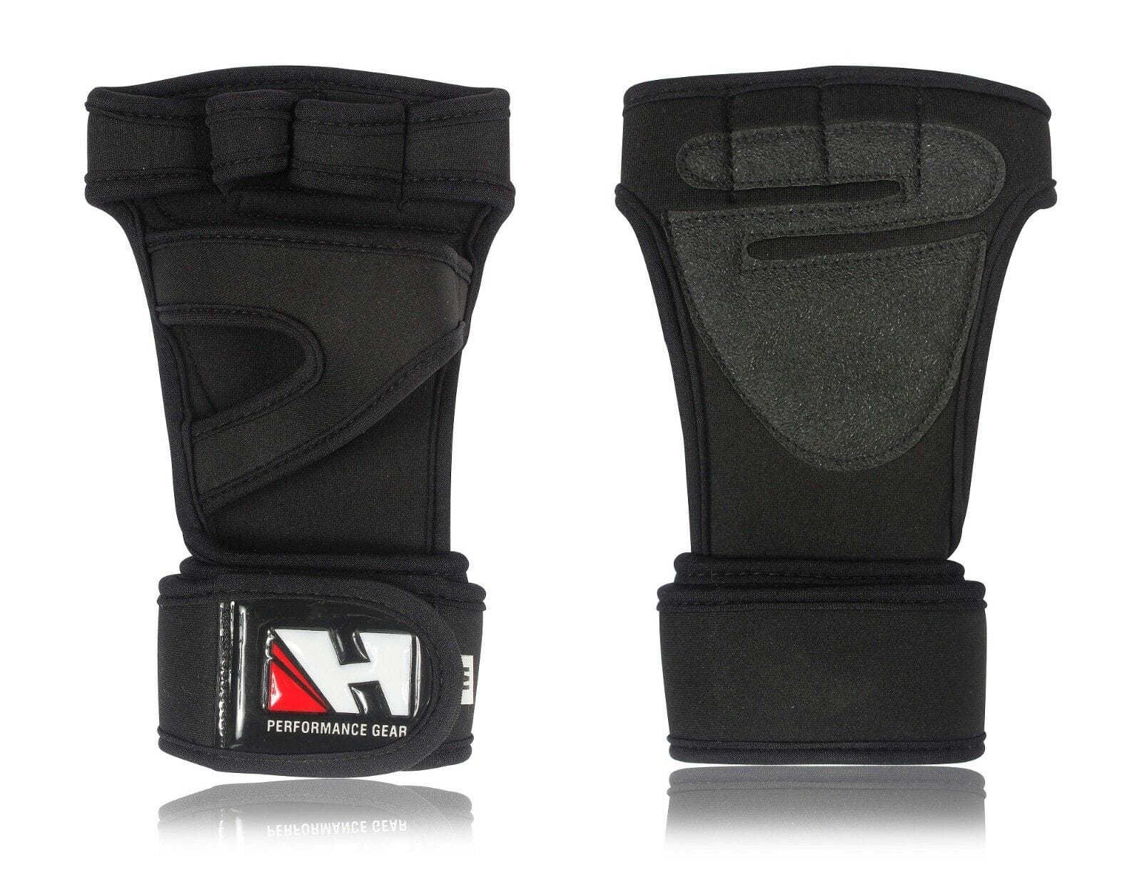 Gym Training Gloves with Wrist Wraps Front & Back