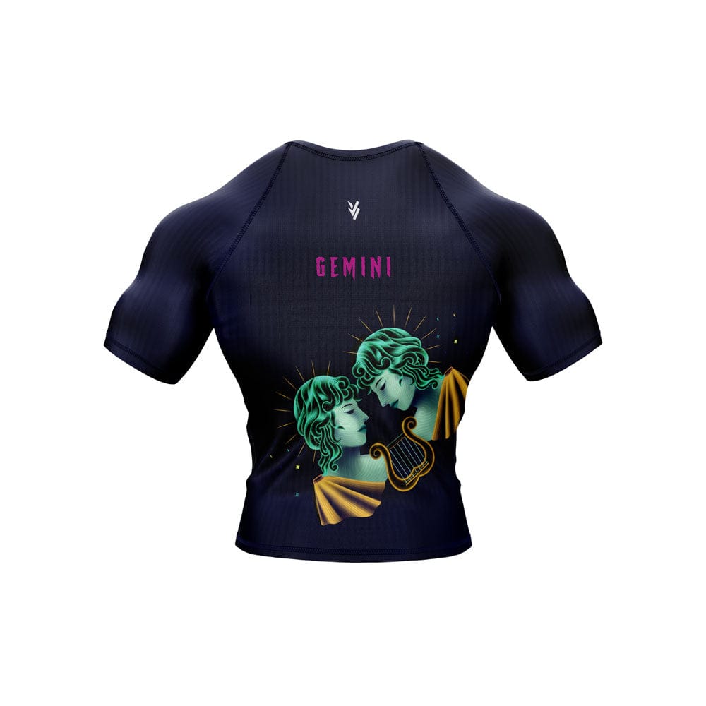 Gemini Zodiac Sign The Inventors Navy Blue Premium BJJ Rash Guard For Men