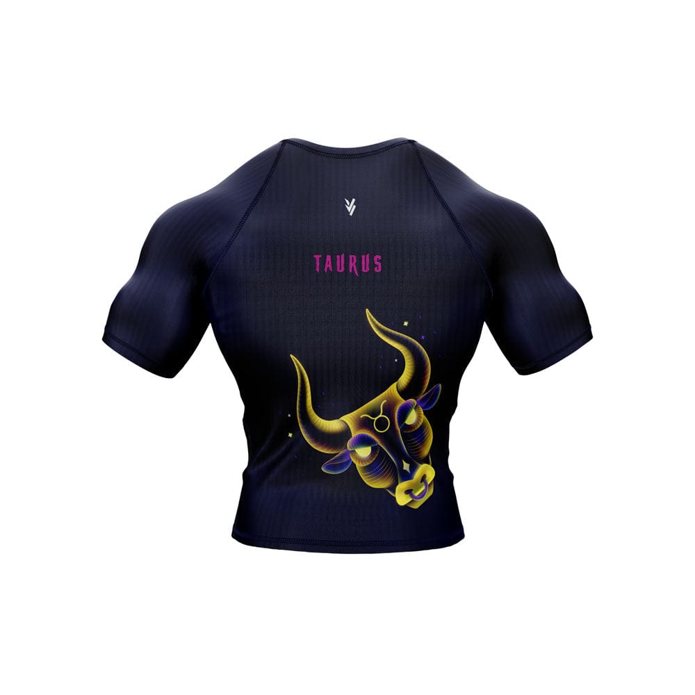 Taurus Zodiac Sign The Bull Navy Blue Premium BJJ Rash Guard For Men