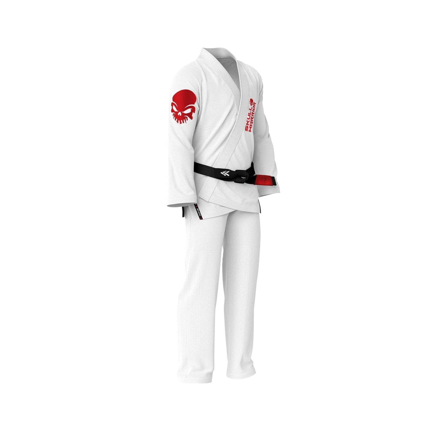 Basic Brazilian Jiu Jitsu Gi with Red Patches - Skull Warrior