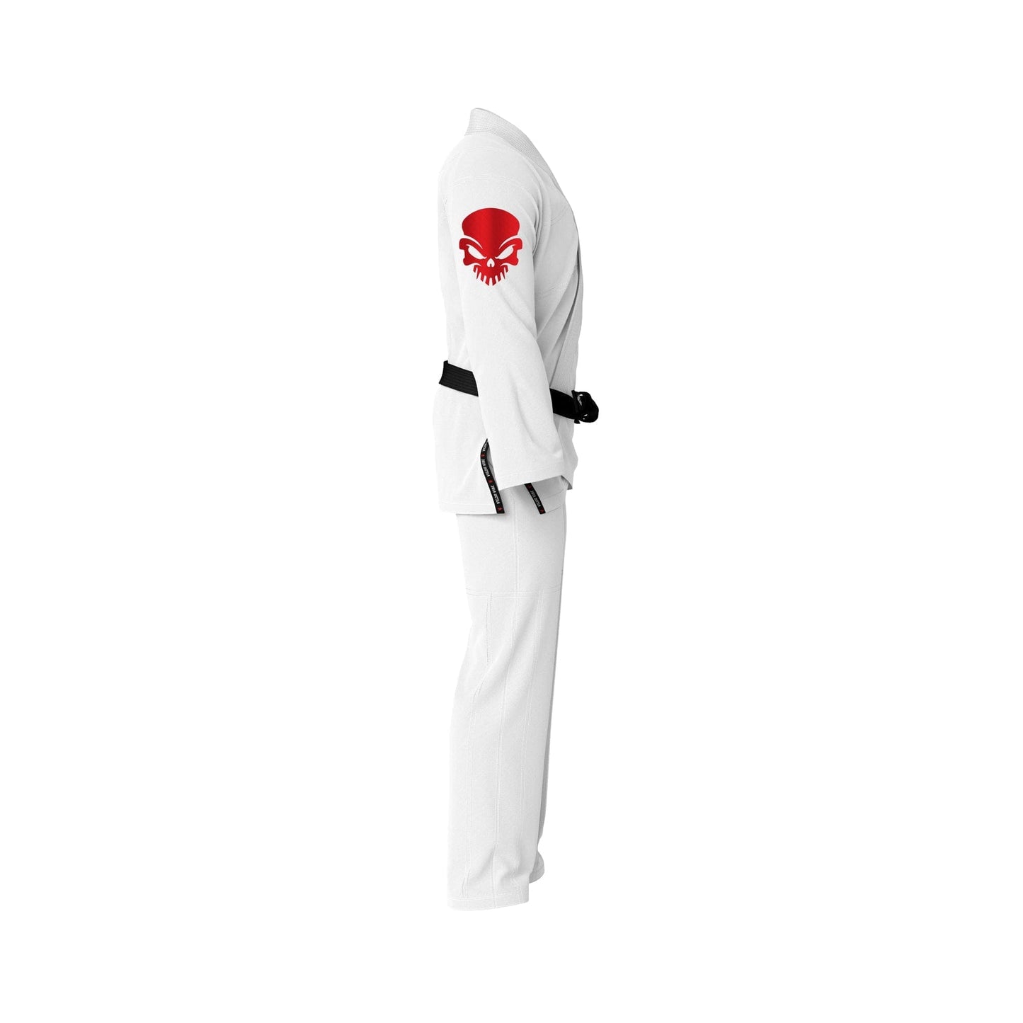 Basic Brazilian Jiu Jitsu Gi with Red Patches - Skull Warrior