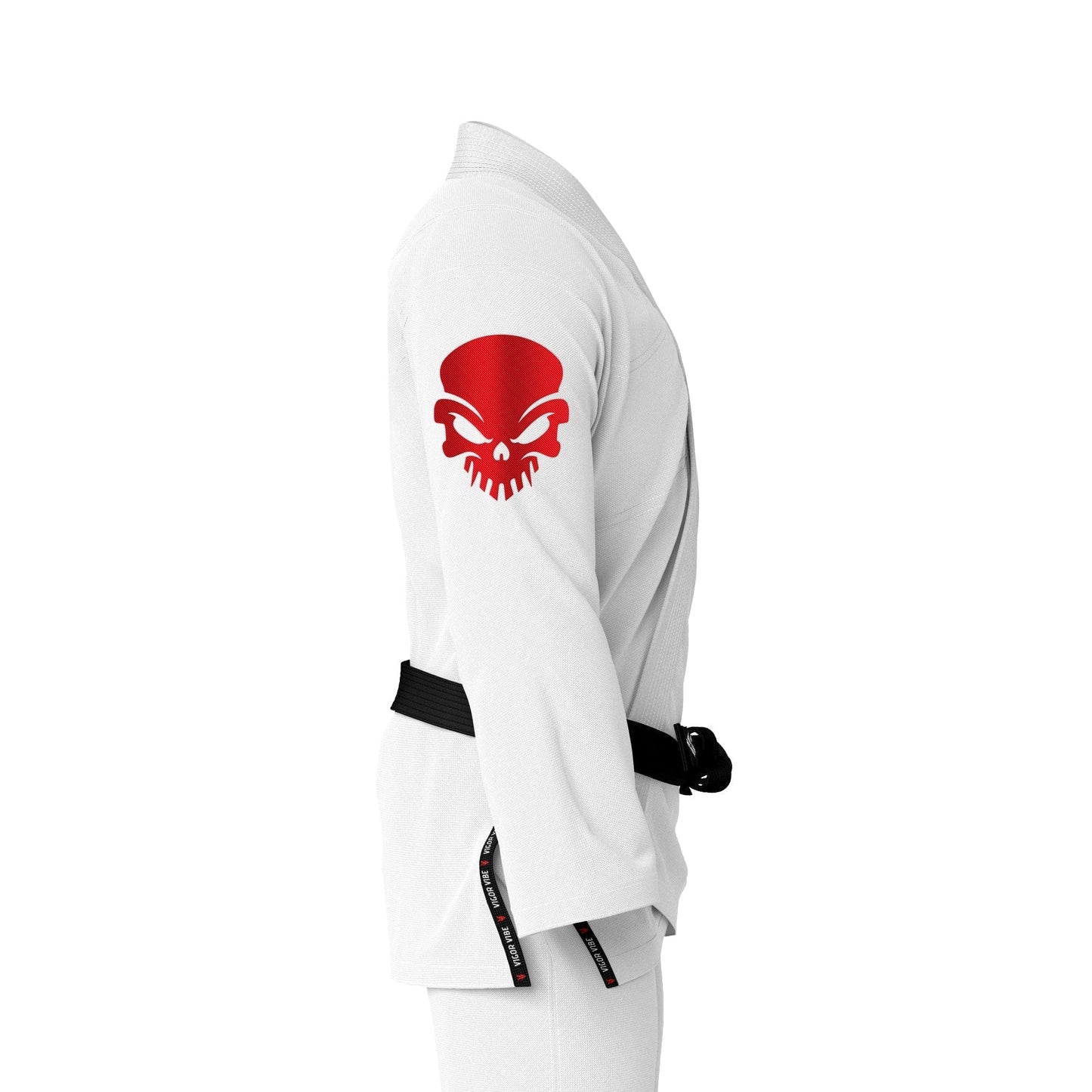Basic Brazilian Jiu Jitsu Gi with Red Patches - Skull Warrior
