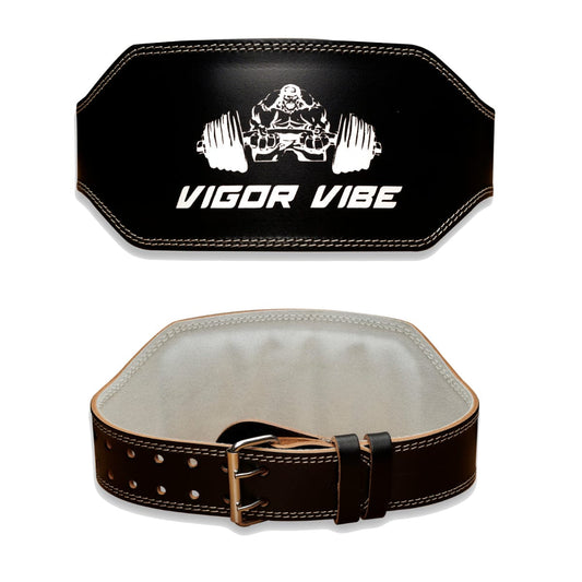 Weight Lifting Belt 6" Welterweight Leather Fitness Training Power Back Support