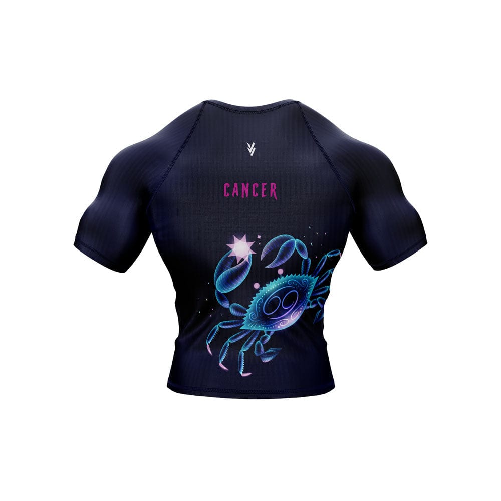 Cancer Zodiac Sign The Crab Navy Blue Premium BJJ Rash Guard For Men