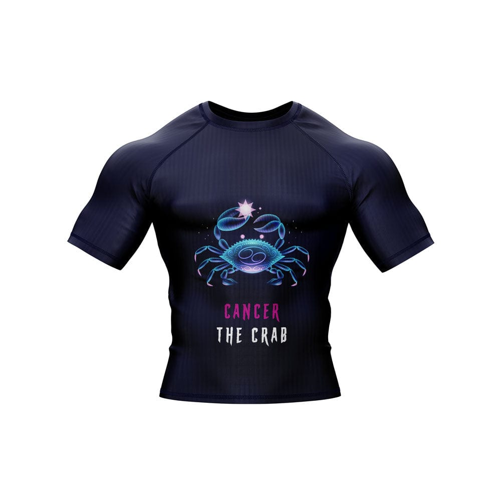 Cancer Zodiac Sign The Crab Navy Blue Premium BJJ Rash Guard For Men