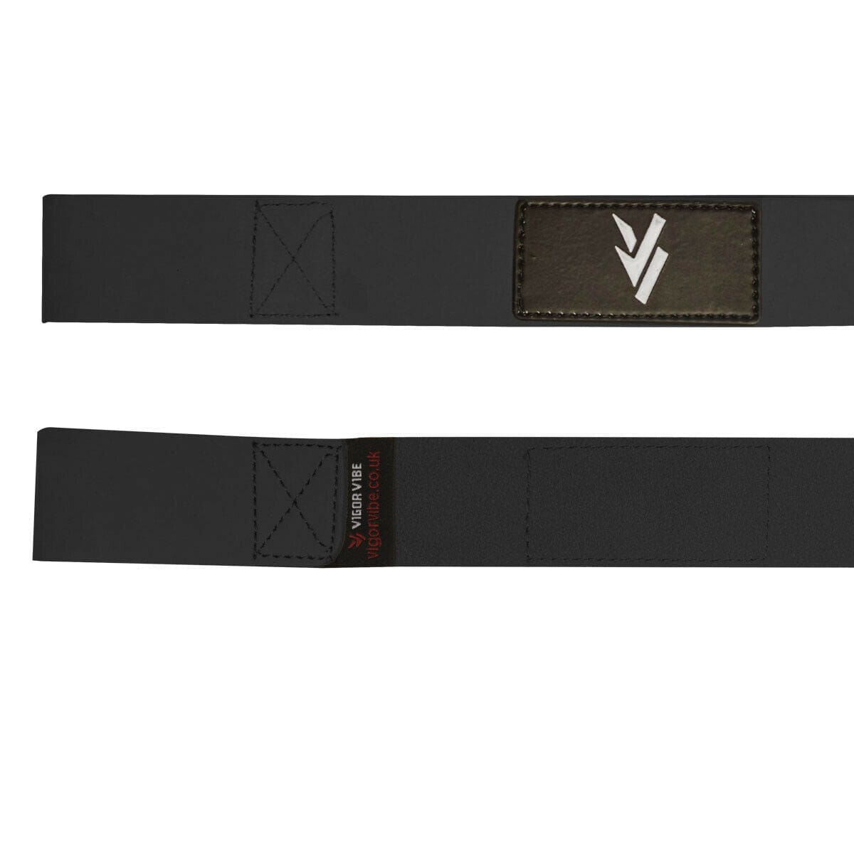 Weight Lifting Leather Wrist Straps Black Pair For Work out Gym & Training