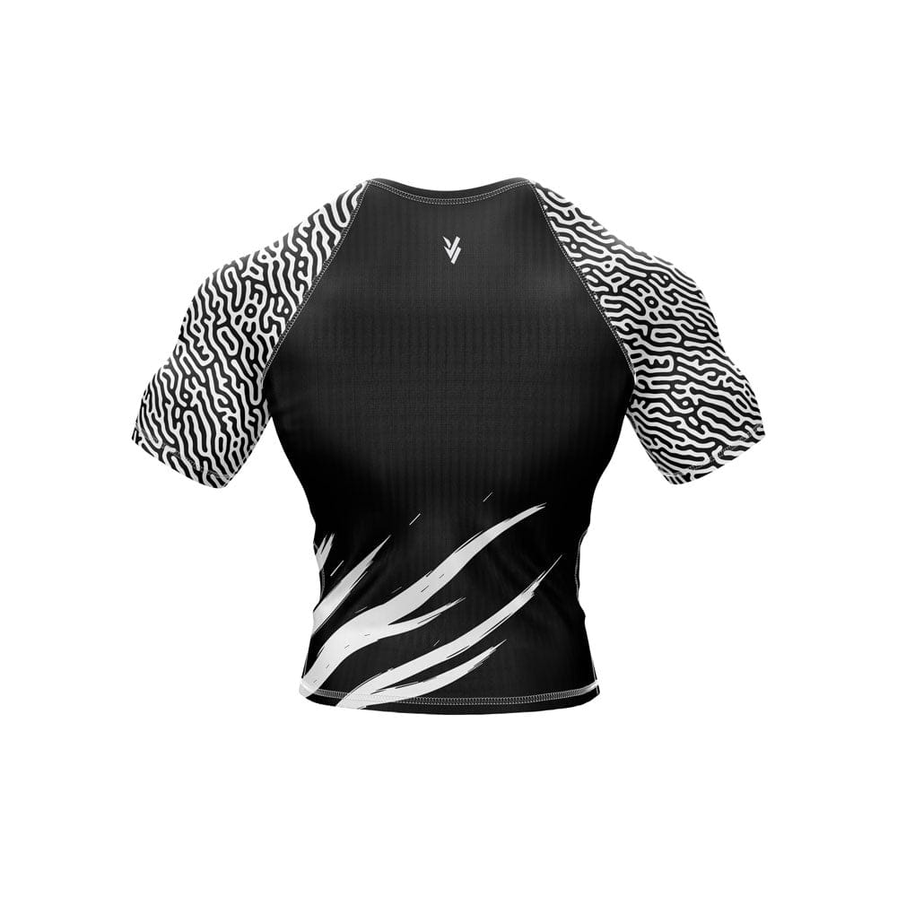 Jaguar Warrior Black and White Premium BJJ Rash Guard For Men