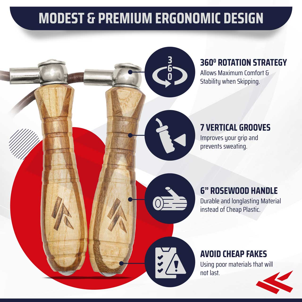 Modest and ergonomic skipping rope design