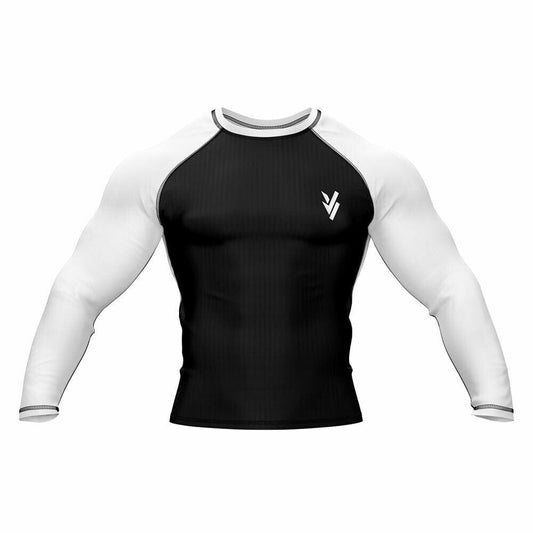 Long Sleeve Rash Guard Black and White For Mens | Long Sleeve Rash Vest UK