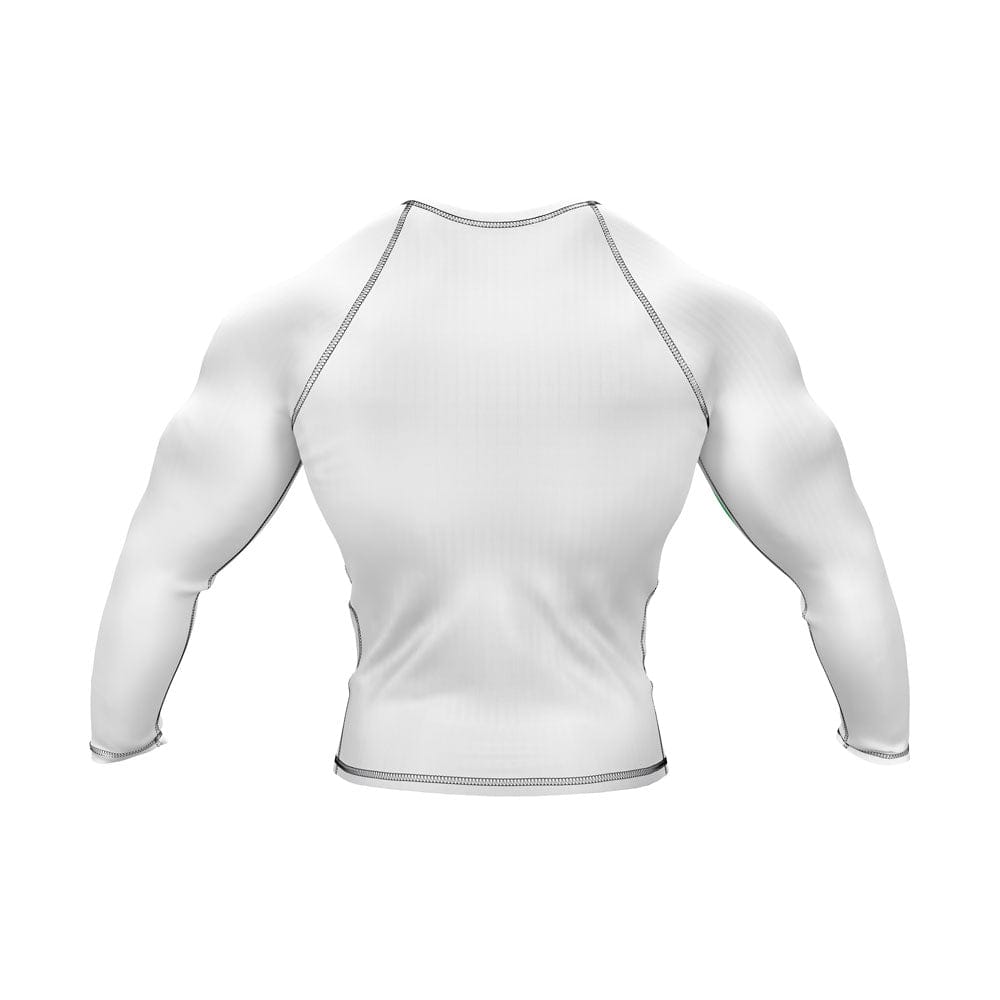 Rash Guard White Long Sleeve For Men Cycling, Yoga & Gym Workout