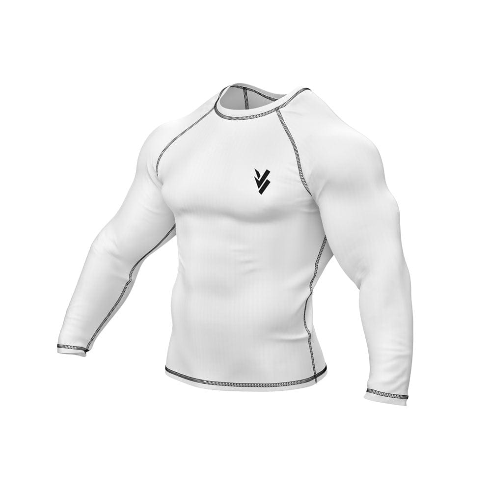 Rash Guard White Long Sleeve For Men Cycling, Yoga & Gym Workout