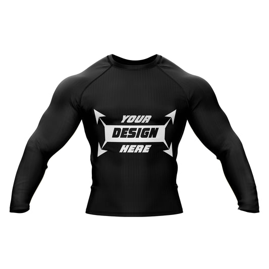 Customize Rash Guard Black Long Sleeve