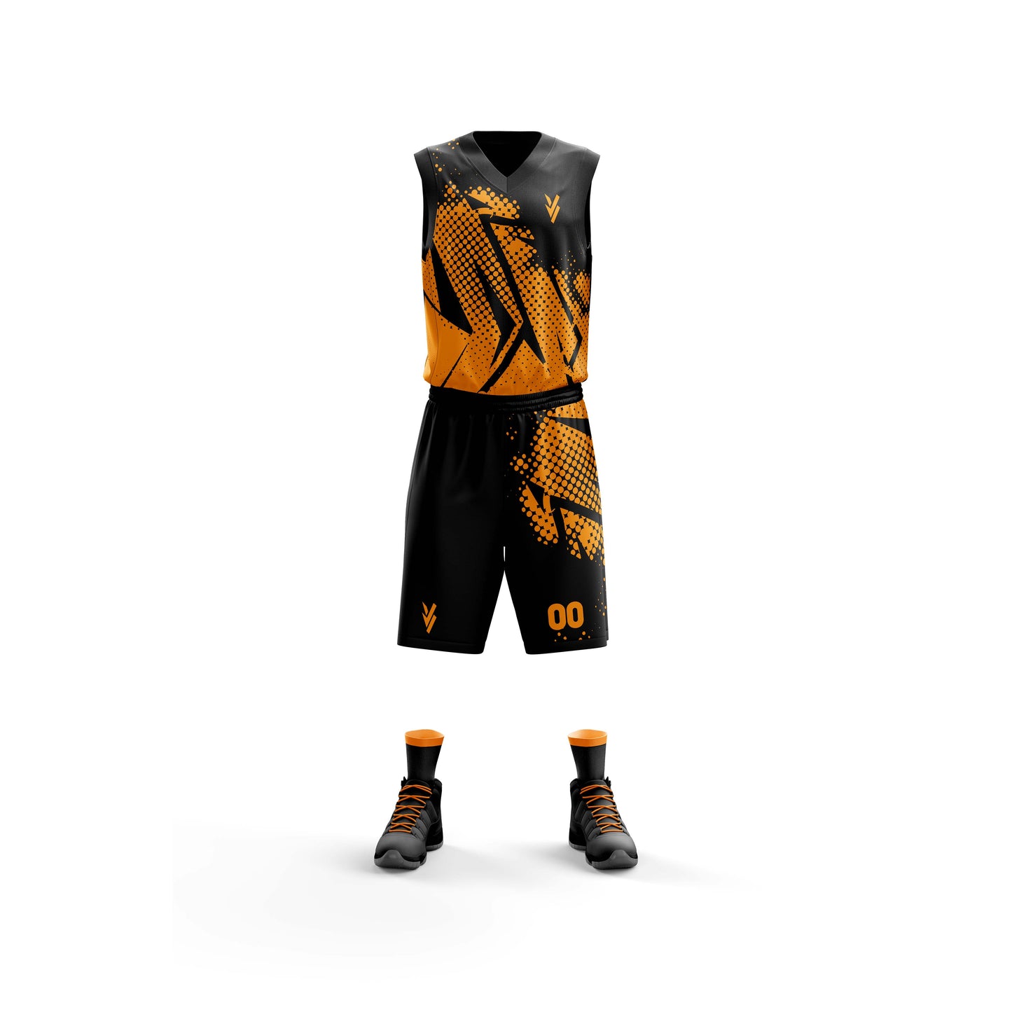 Vigor Vibe Black & Orange Basketball Uniform | Personalized designs for your Team (Basketball-003)