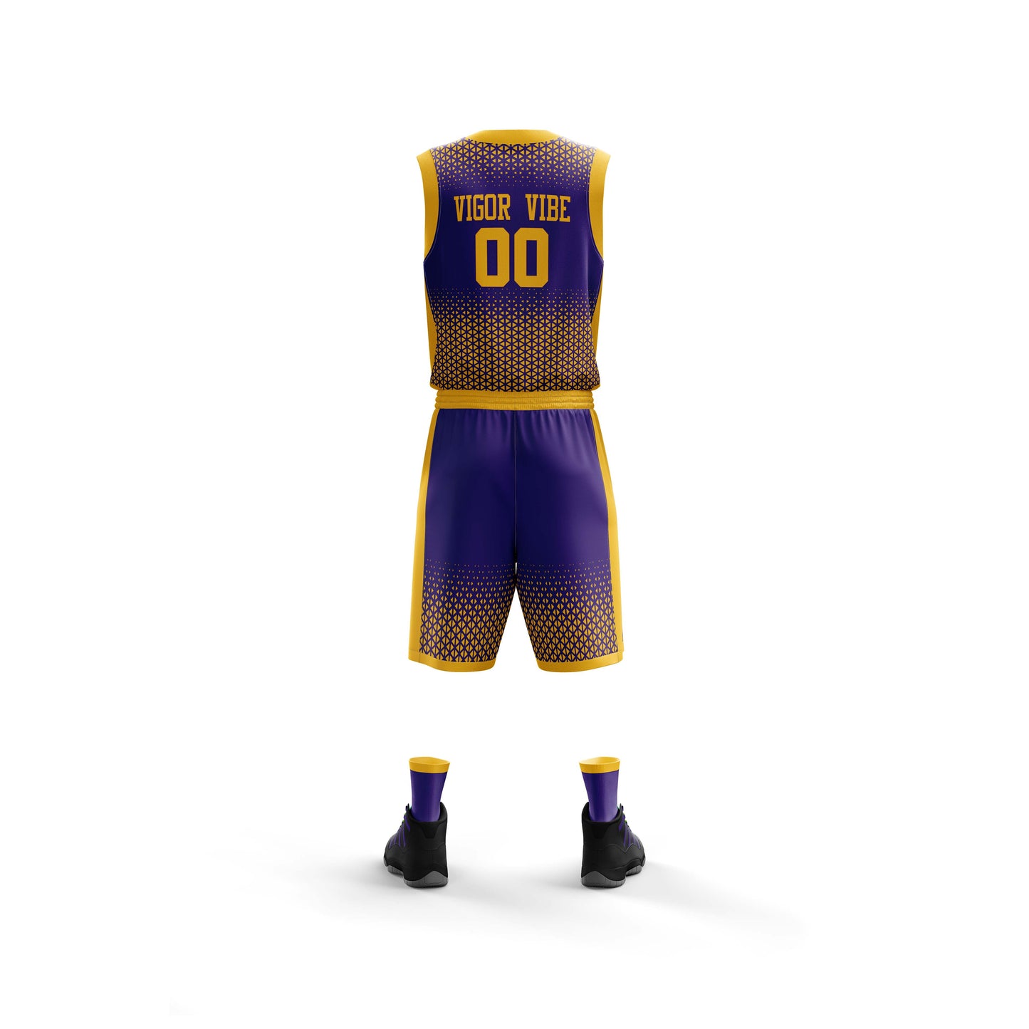 Vigor Vibe Purple & Yellow Basketball Uniform | Personalized designs for your Team (Basketball-005)