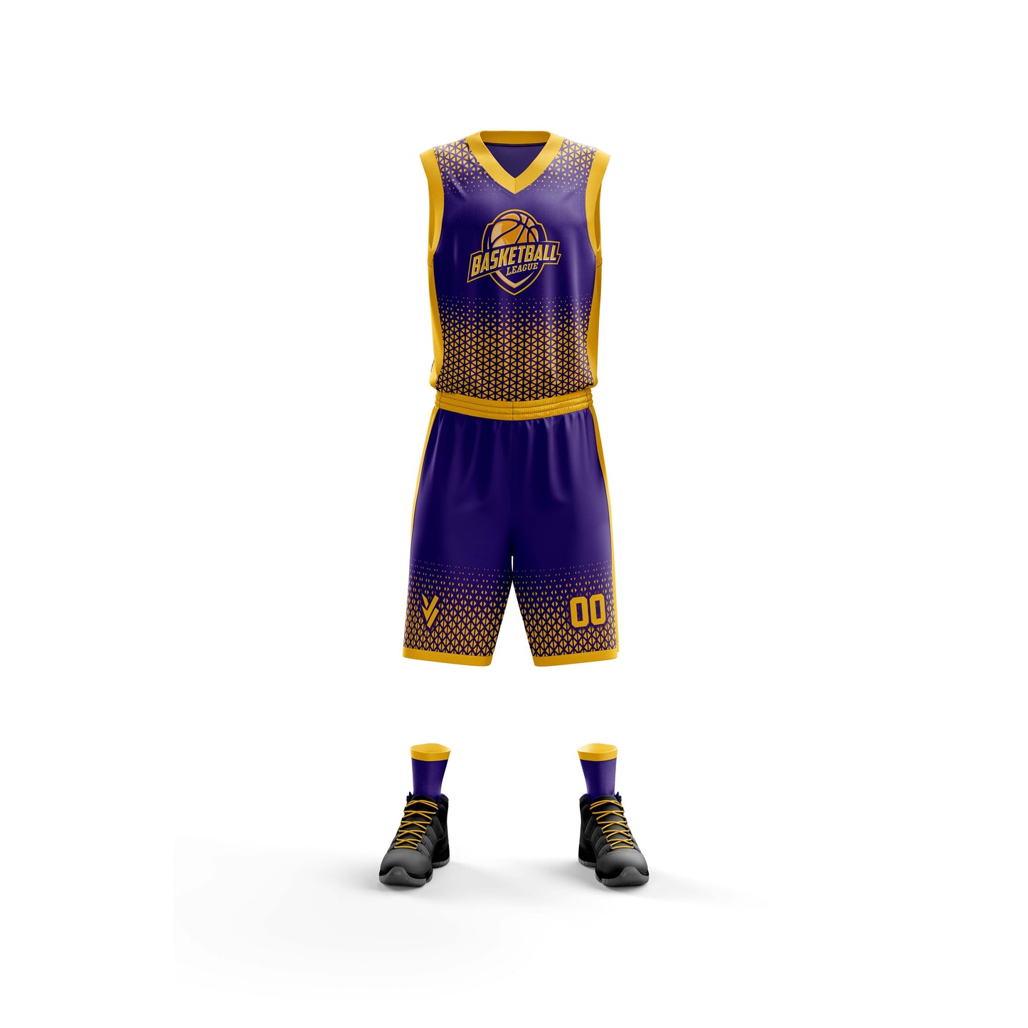 Vigor Vibe Purple & Yellow Basketball Uniform | Personalized designs for your Team (Basketball-005)