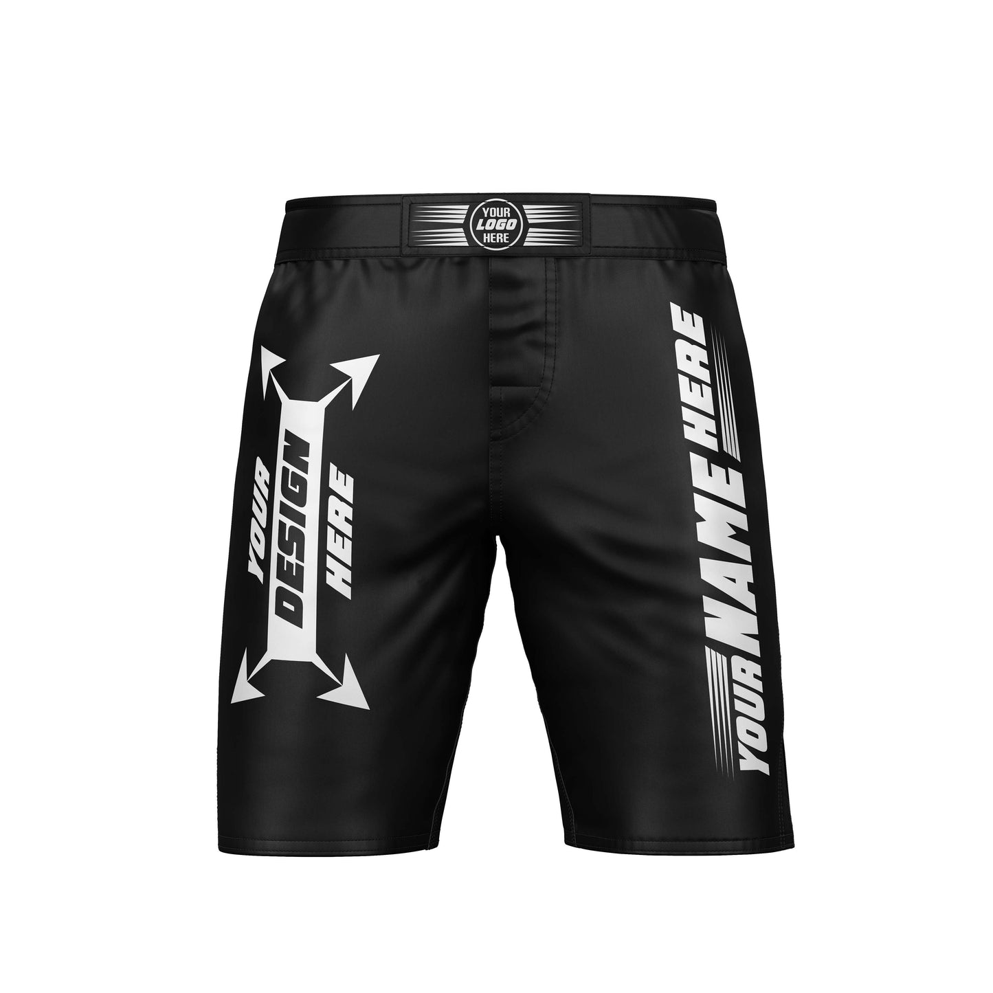 Customised MMA Shorts by Vigor Vibe - Any design - Any LOGO Black