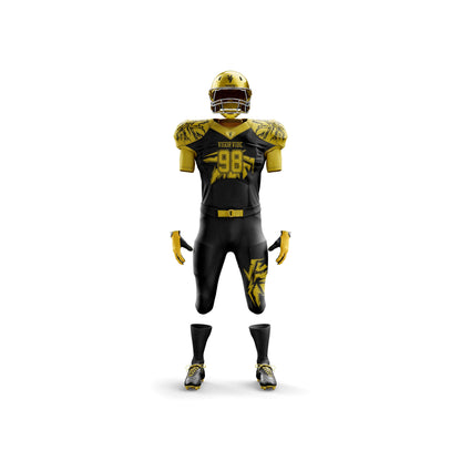 Vigor Vibe Black & Golden Football Uniform | Personalized designs for your Team (Football-001)