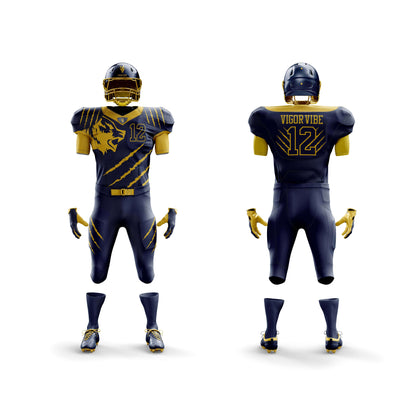 Vigor Vibe Blue & Yellow Football Uniform | Personalized designs for your Team (Football-003)