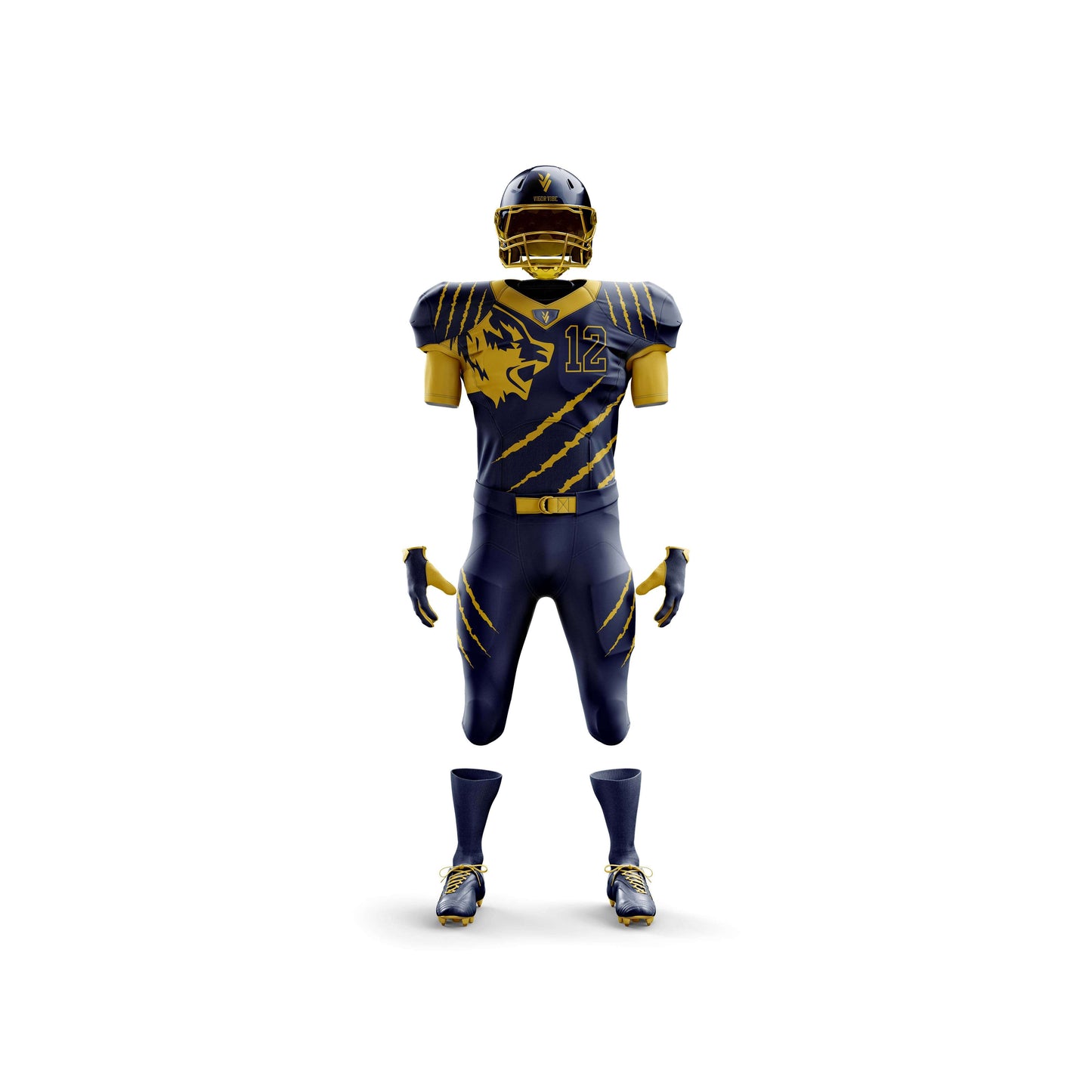 Vigor Vibe Blue & Yellow Football Uniform | Personalized designs for your Team (Football-003)