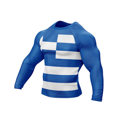 Greece Jiu Jitsu Flag Grappling Rash Guard