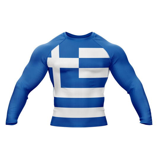 Greece Jiu Jitsu Flag Grappling Rash Guard