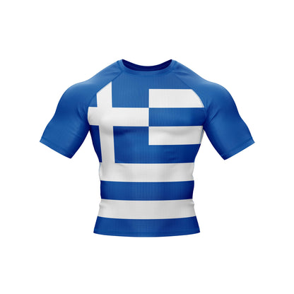 Greece Jiu Jitsu Flag Grappling Rash Guard