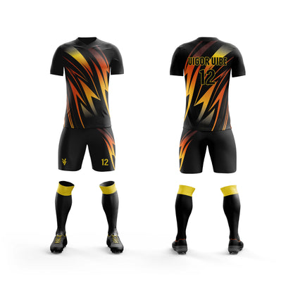 Vigor Vibe Black & Orange Soccer Uniform | Personalized designs for your Team (Soccer-004)