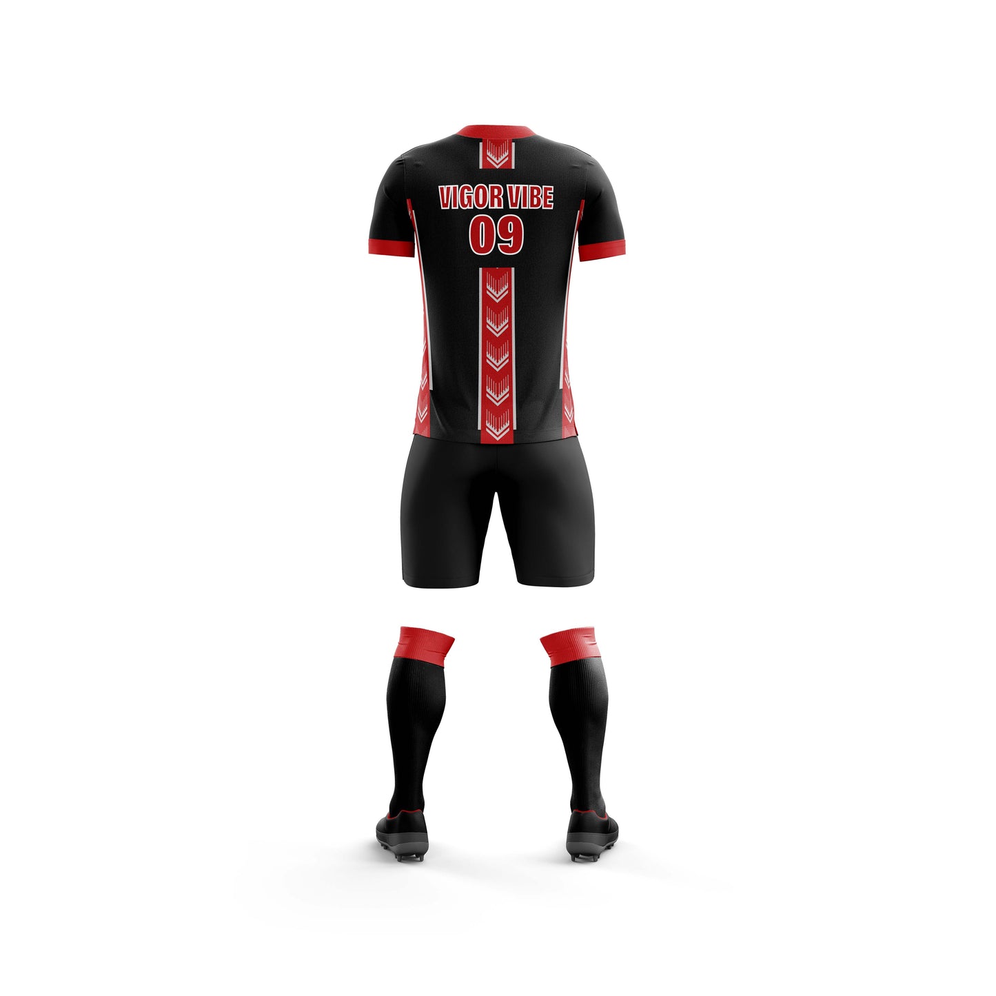 Vigor Vibe Black & Red Soccer Uniform | Personalized designs for your Team (Soccer-001)