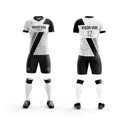 Vigor Vibe Black & White Soccer Uniform | Personalized designs for your Team (Soccer-002)