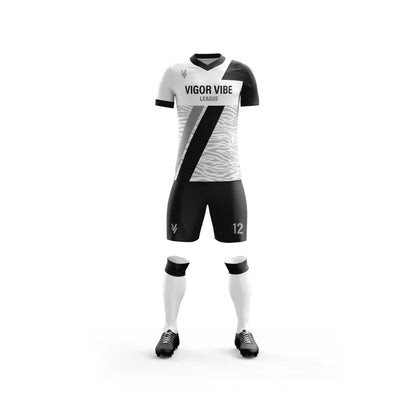 Vigor Vibe Black & White Soccer Uniform | Personalized designs for your Team (Soccer-002)