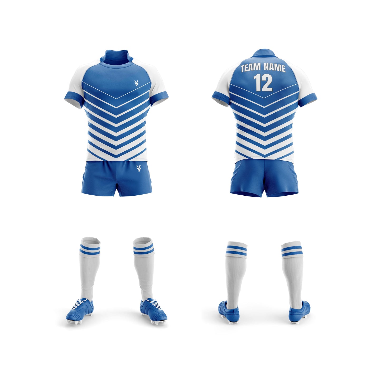 Vigor Vibe Rugby Team Uniform Blue & White Design Customize|