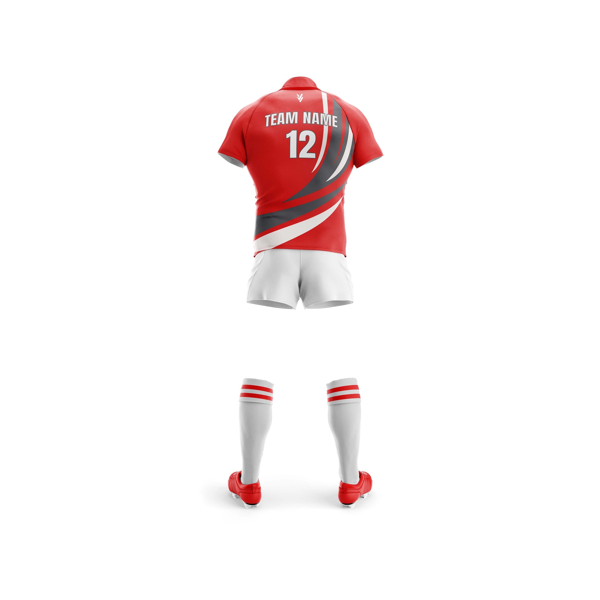 Vigor Vibe Rugby Team Uniform Red & White Design Customize