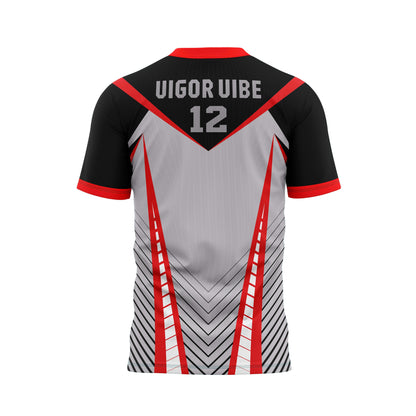 Vigor Vibe Black, Grey & Red Volleyball Uniform | Personalized designs for your Team (Volleyball-002)