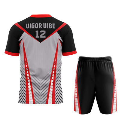 Vigor Vibe Black, Grey & Red Volleyball Uniform | Personalized designs for your Team (Volleyball-002)